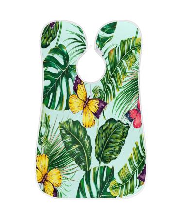 Butterfly Palm Leaves Beard Bib Apron | Non-Stick Waterproof Grooming Cape for Men | Hair Catcher & Trimmer with Suction Cups | Perfect Gift for Men - Buy Online on GoSupps.com