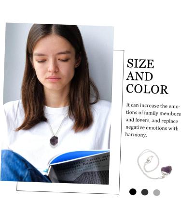 FOMIYES 1pc Rose Quartz Pendant Necklace A Necklace Birthstone Necklaces Crystal Peach Blossom Necklace Gem Purple 3.5X2CM - Buy Online on GoSupps.com