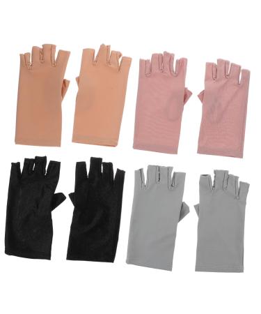 Beavorty 4 Pairs Manicure Half Finger Gloves Nail Uv Protection Gloves for Women Uv Gloves for Nail Women Nail Art Gloves Nail Art Uv Gloves Sunshade Gloves Women's Spandex Electric Car