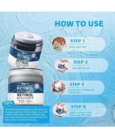 Retinol Face Cream 1.7 fl.oz Anti-Aging Facial Moisturizer Collagen Hyaluronic Acid Cream Daily Moisturizer Face Lotion for All Skin Tapes Women and Men - Buy Online on GoSupps.com