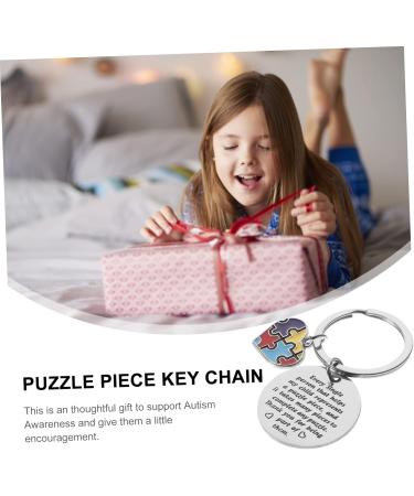 Shop Abaodam 2ST Key Pendant | Therapist Recognition & Teacher Therapy Keychain - Rustproof Heart-Shaped Puzzle Jewelry - Buy Online on GoSupps.com