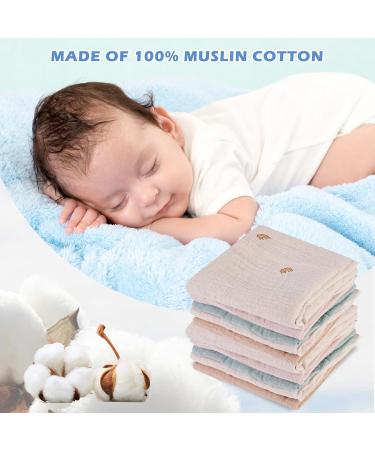 Vegena Baby Musselin Washcloths - 10-Piece Set for Babies | Soft Absorbent & Versatile Baby Care | Ideal for Spitting Facial & Everyday Use | Random Designs (23x23cm) - Buy Online on GoSupps.com