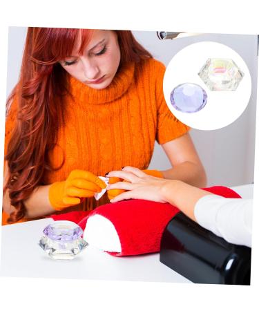 Healeved Glass Pen Cup Dazzle Nail Polish Manicure Nail Art Bowl Nail Glass Crystal Cup Mini Glass Nail Cup Nail Art Dappen Dish Dappen Jar Clear Nail Polish Holder Mini Nail Powder Liquid 7x7cm As Shown - Buy Online on GoSupps.com