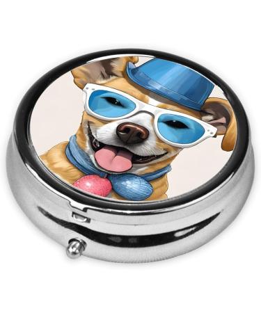 French Bulldog Mini Round Pill Box | 3-Compartment Travel Pill Organizer | Portable Medication Case for Home & Office - Buy Online on GoSupps.com