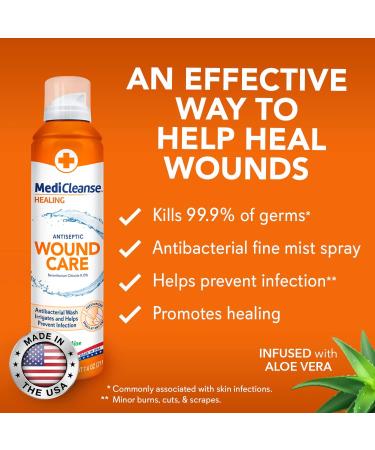 MediCleanse First Aid Antiseptic Spray 7.4 oz - Prevents Infection, Heals Cuts, Scrapes, Burns - Buy Online on GoSupps.com