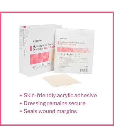McKesson Hydrocellular Foam Dressings 4x4 - 10 Count Sterile Acrylic Adhesive Border - 1 Pack - Buy Online on GoSupps.com