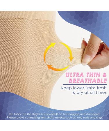 Beister Medical Compression Tights 20-30 mmHg for Men & Women - Footless Graduated Support Pantyhose - High Waist Circulation Leggings for Varicose Veins, Edema, DVT - Beige - Buy Online on GoSupps.com