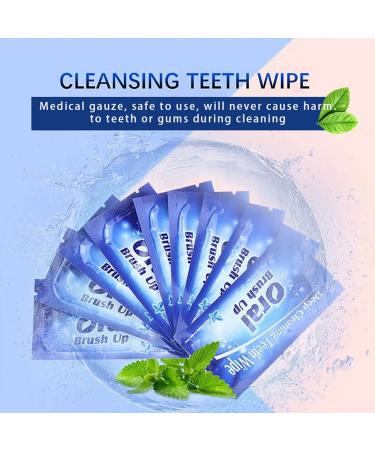Buyzg Teeth Wipes Finger Brush Cleaners - 300 Mint-Flavored Tools for Deep Oral Cleaning - Dark Blue - Buy Online on GoSupps.com