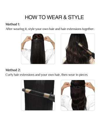 Doores Real Hair Extensions - Seamless 50cm 20 Inch Low Black 110g Remy Clip-In Thick Natural Hair - Buy Online on GoSupps.com