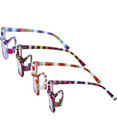 Eyekepper 4 Pack Women's Fashionable Stripe Reading Glasses +2.50 - Stylish Small Readers for International Shipping - Buy Online on GoSupps.com