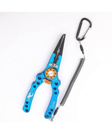 Saltwater Resistant Fishing Pliers Set | Multi-Purpose Tools with Hook Remover | Split Ring Pliers with Sheath and Lanyard | Ice Fishing Gear | for Men | Blue - Buy Online on GoSupps.com