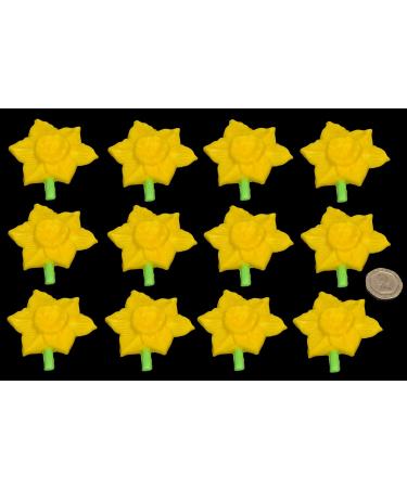 12 x Edible 3D Yellow Daffodils 20 colours toppers decorations cake (Yellow) - Buy Online on GoSupps.com