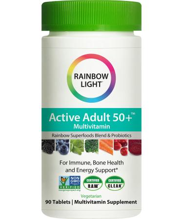 Rainbow Light Active Adult 50+ Non-GMO Project Verified Multivitamin, 90 Tablets (Package May Vary) 90 Count (Pack of 1)