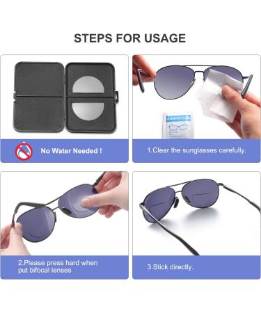 OKH 2-Pack Stick-On Reusable Adhesive Bifocal Lenses for Sunglasses - Clear 1.75X for Enhanced Vision - Buy Online on GoSupps.com