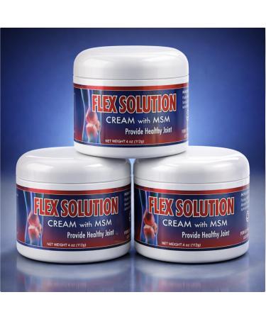 Crema Flex Solution con MSM - F rmula Natural con Omega - Apoyo al Bienestar Muscular - 3 Pack de 4 OZ Allnatural
