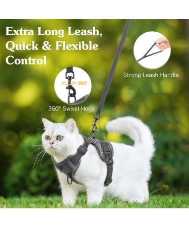 VavoPaw Cat Harness and Leash Set for Walking Adjustable Kitten Vest Harness with Reflective Strip Breathable Mesh Escape Proof Soft Pet Safety Vest for Cats Kittens Puppies S Grey Small Gray - Buy Online on GoSupps.com