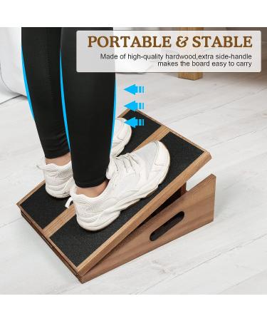 Professional Slant Board Calf Stretcher - Adjustable Incline Stretch Squat Wedge - Wooden Physical Therapy Equipment for Achilles Stretch - Brown - Buy Online on GoSupps.com