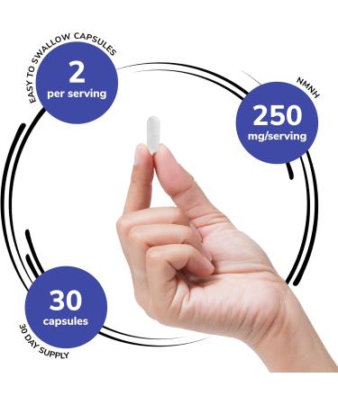 Genex Formulas 250mg NMNH (60 Capsules - 30 Servings) | Uthpeak NMNH (Dihydronicotinamide Mononucleotide) NAD+ Precursor for Healthy Aging - Non-GMO Gluten-Free Vegetarian - Buy Online on GoSupps.com