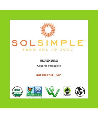 Sol Simple Solar Dried Pineapple Snack - USDA Organic, Non-GMO, Vegan, 6oz (Pack of 2) - Buy Online on GoSupps.com