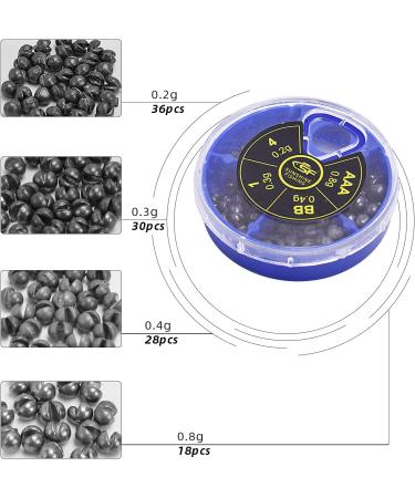 SF Micro Split Shot Lead Combo - 112Pcs/4 Sizes/1 Box - Fly & Ice Fishing Pure Lead Sinkers Weights - Fishing Tackle - Buy Online on GoSupps.com