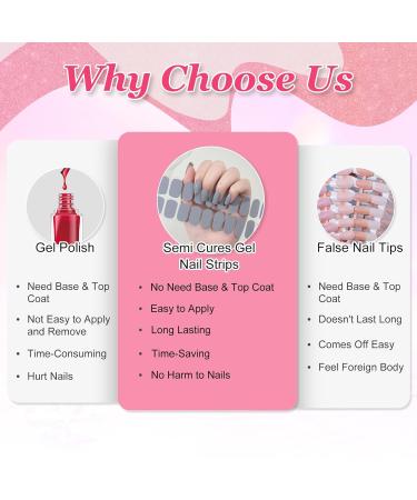 Ceboic Nail Foils - 22PC Self-Adhesive Gray Gel Nail Polish Strips | Salon Quality Full Wraps for Fingers & Toenails | UV/LED Lamp Required - Buy Online on GoSupps.com