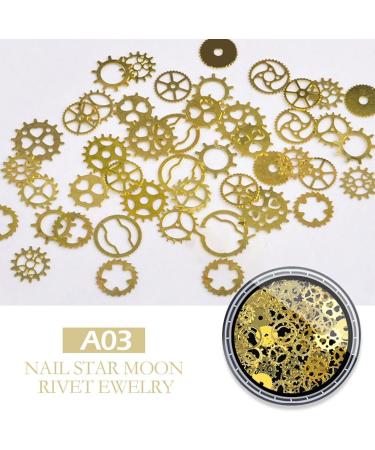 FEIlei Star Moon Nail Charms Metal Rivet Nail Rhinestones for DIY Nail Art Decorations - Buy Online on GoSupps.com