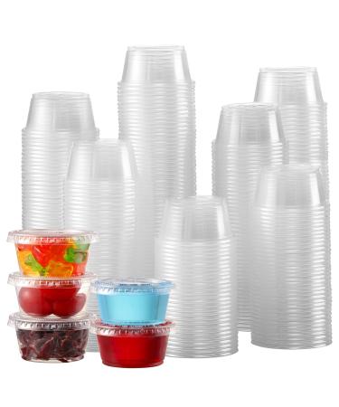 260 Sets - 2 oz  Jello Shot Cups, Small Plastic Containers with Lids, Airtight and Stackable Portion Cups, Salad Dressing Container, Dipping Sauce Cups, Condiment Cups for Lunch, Party, Trips 2oz - 260