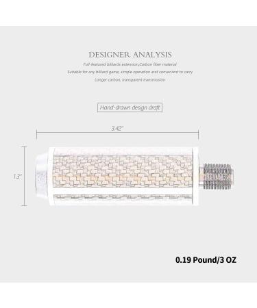 KONLLEN Cue Extension Set - Carbon Fiber Billiards Accessories for Mezz, Predator, Fury Pool Cue - 3 Inch Extension - Buy Online on GoSupps.com