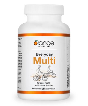 Orange Naturals - Everyday Multi - 60 Capsules - Immune Support Supplement - Multivitamin for Men & Women - Multi Antioxidant Supplement - Healthy Bones Healthy Teeth Healthy Eyes and Energy Support