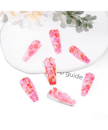 Sethexy Long Ballerina False Nails - Shiny Multi-Colored Press-On Nail Tips (24pcs) for Women & Girls - Perfect Pink Art Nails - Buy Online on GoSupps.com