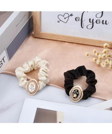 Yonchic 5-Piece Floral Elastic Hair Ties Luxury Brand Design Rose Flower Scrunchies for Women Long Lasting Braids Stylish Ponytail Holders Fashion Rubber Bands Hair Accessories for Ladies Girls - Buy Online on GoSupps.com