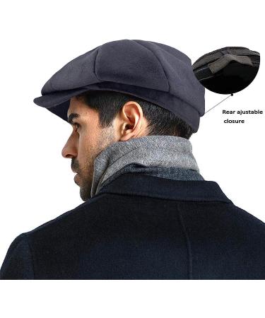 Men's Wool Blend Vintage Newsboy Gatsby Hat in Black - Boyfriend Gift - Sizes M/L/XL - Buy Online on GoSupps.com