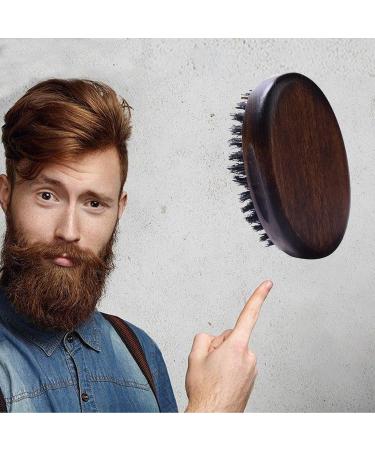 Bestalice Wild Boar Bristle Beard Brush Set - 2 Pieces Black Wooden Handle for Fur Care & Softening Face Hair Classic Walnut Style - Buy Online on GoSupps.com