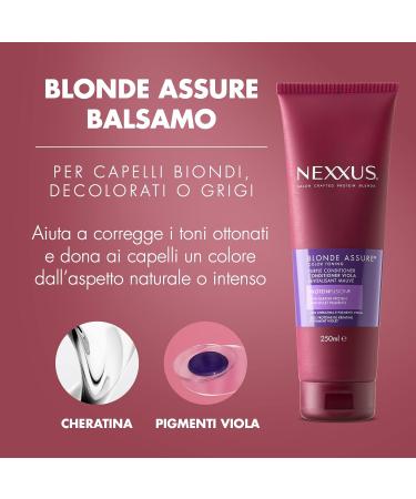 Nexxus Balm Blonde Assure - Professional Conditioner for Blonde Bleached & Gray Hair | Keratin & Purple Pigments | Anti-Yellow 250ml - Buy Online on GoSupps.com
