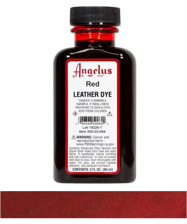 Angelus Leather Dye - 3oz Red - Premium Leather Coloring Solution - Buy Online on GoSupps.com