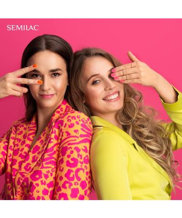SEMILAC 433 Supporting Orange Nail UV Gel Polish | Long Lasting and Easy to Apply | Soak off UV/Led | Perfect for Home and Professional Manicure and Pedicure 7 ml - Buy Online on GoSupps.com