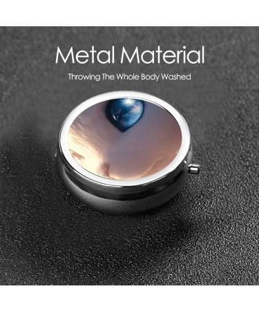 Baby Elf Eyes Portable Metal Pill Box - Round Mini 3-Compartment Design for Small Pills | Travel Essential - Buy Online on GoSupps.com