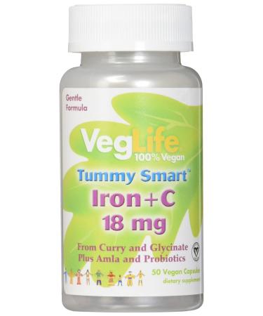 VegLife Iron+C Tummy Smart Vegan Veg Cap (Btl-Plastic) 18mg 60ct