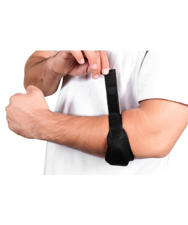 Tennis Elbow Support Brace with Compression Pad | Pain Relief and Support for Golfer's and Tennis Elbow Braces | Epicondylitis Clasp Tendonitis and Weather Resistance (Single Piece)