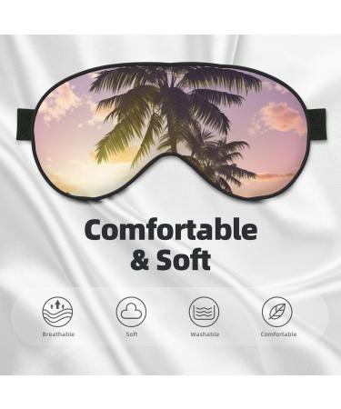 Summer Palm Tree Printed Eye Mask - Soft Zero Pressure Travel Blackout for Ultimate Comfort - Buy Online on GoSupps.com