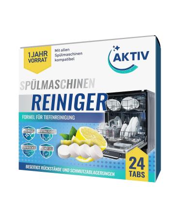 Active 24x dishwasher cleaner tabs extra strong against smell & lime |Dishwasher cleaner with formula for deep cleaning |Hygiene cleaning 1 year stock