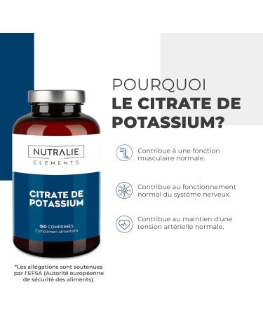 Potassium - Potassium Citrate - High Dose - 2880mg - Element Pure Potassium +1000mg - Muscle - Potassium Citrate - 180 Tablets - Nutralie - Buy Online on GoSupps.com