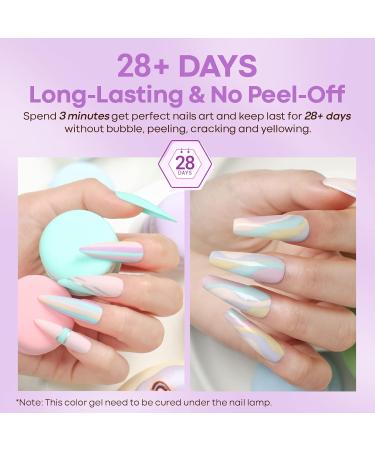 Modelones Pastel Gel Nail Polish Kit with LED Nail Dryer - 6 Colors Set for DIY Manicure at Home - Buy Online on GoSupps.com