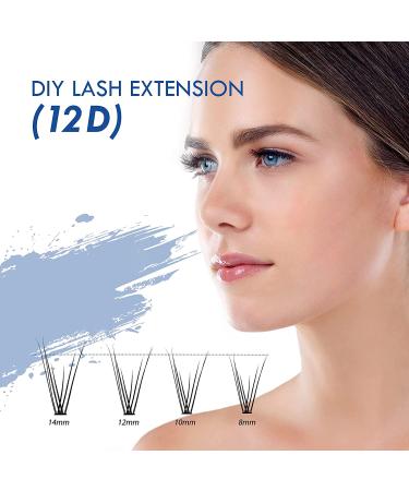 LANKIZ 12D DIY Eyelash Extension Kit for Beginners - 200 Pcs Individual Eyelashes with Glue, Tweezers - Faux Mink Cluster Lashes - 8-14mm Mix - DIY Lash Extension at Home - Buy Online on GoSupps.com
