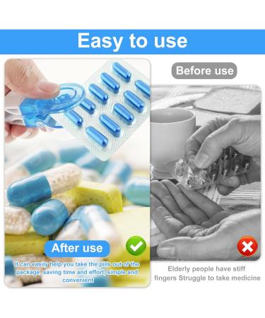 Txkrhwa 4Pcs Portable Pill Taker & Blister Pack Opener | Easy Remove Tool for Seniors & Disabled | Reusable Pill Box Gadgets - Buy Online on GoSupps.com