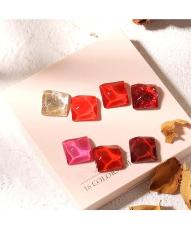 Walopola Solid Cream Gel Nail Polish 16 Colors Nail Cream Gel Nail Polish Palette Solid Gel Nail Polish Gel Manicure Palette Nail Glue for Women 16 Colors Red - Buy Online on GoSupps.com