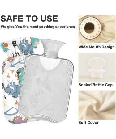 Naanle Dinosaur Cartoon Heat Bottle - 2L Transparent Hot Water Bottle for Pain Relief & Therapy - Ideal for Bed & Cold/Hot Use - Buy Online on GoSupps.com