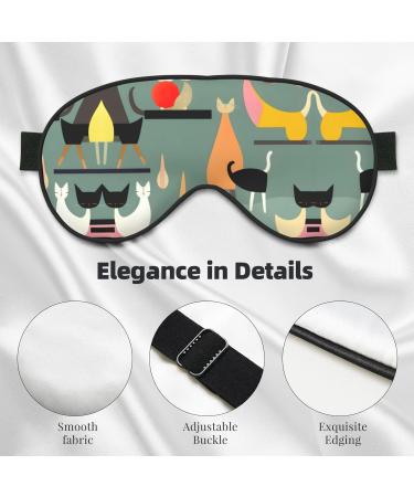 Mid-Century Modern Art Cats Sleep Eye Mask | Breathable Travel Eye Patch for Women | Relaxation & Comfort - Buy Online on GoSupps.com