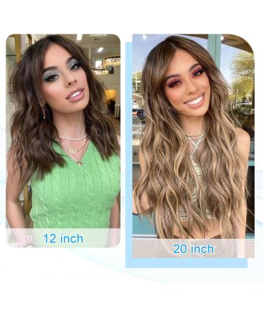 Adjustable Brown Clip-in Hair Extensions - 20 inch Synthetic Curly Hair Pieces for Women - Buy Online on GoSupps.com