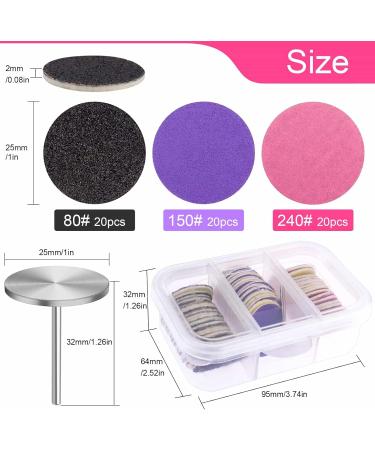 High-Quality Sanding Paper Discs with Metal Nail Drill Bit 25mm Foot File Sandpaper #80 #150 #240 Grits for Manicure & Pedicure Buy Internationally - Buy Online on GoSupps.com